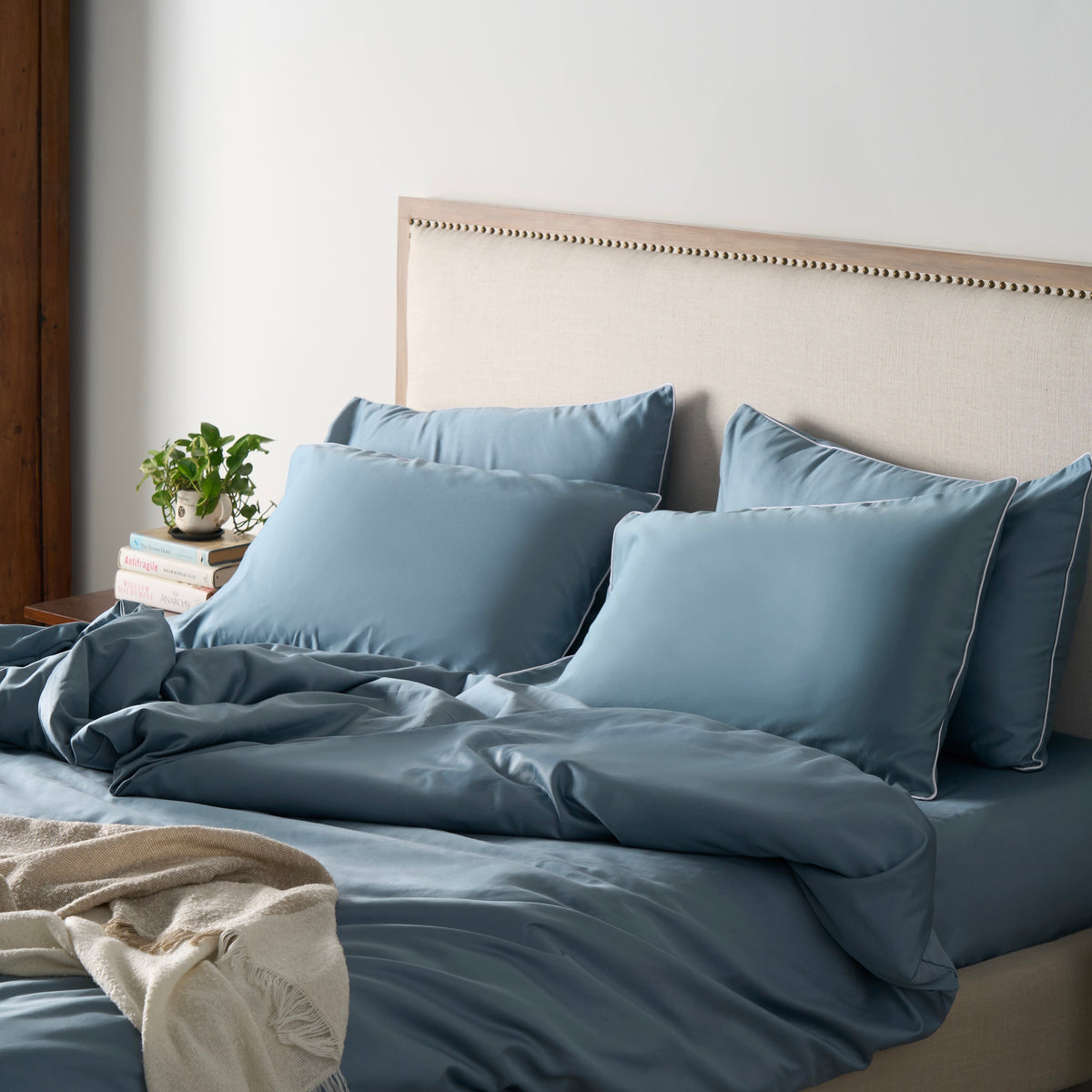 Piping Luxe Sheet Set | 600 Thread Count in Dusk