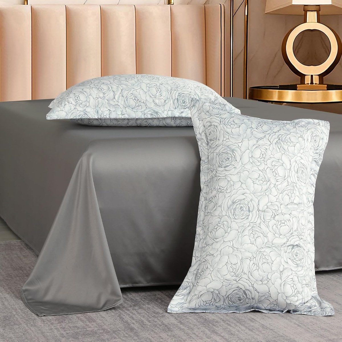 A closer look at Botanical Satin King Sheet Set